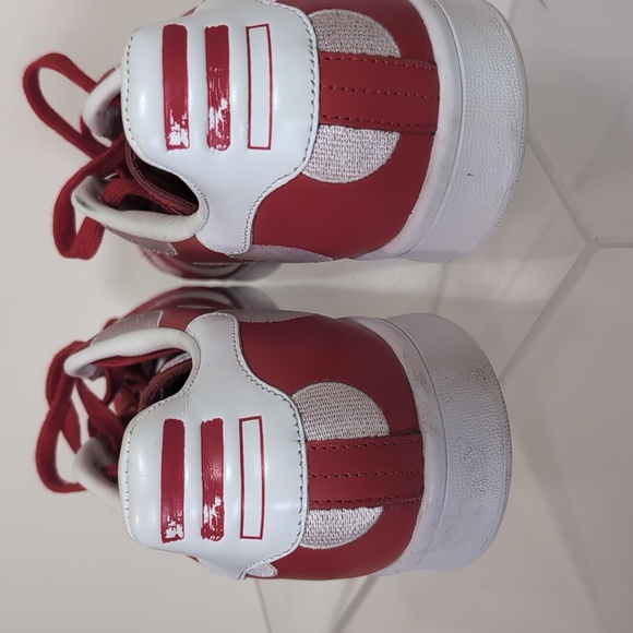 Men's bright red and silverish white polka dots Adidas Stan Smith endorsed - Picture 4 of 5